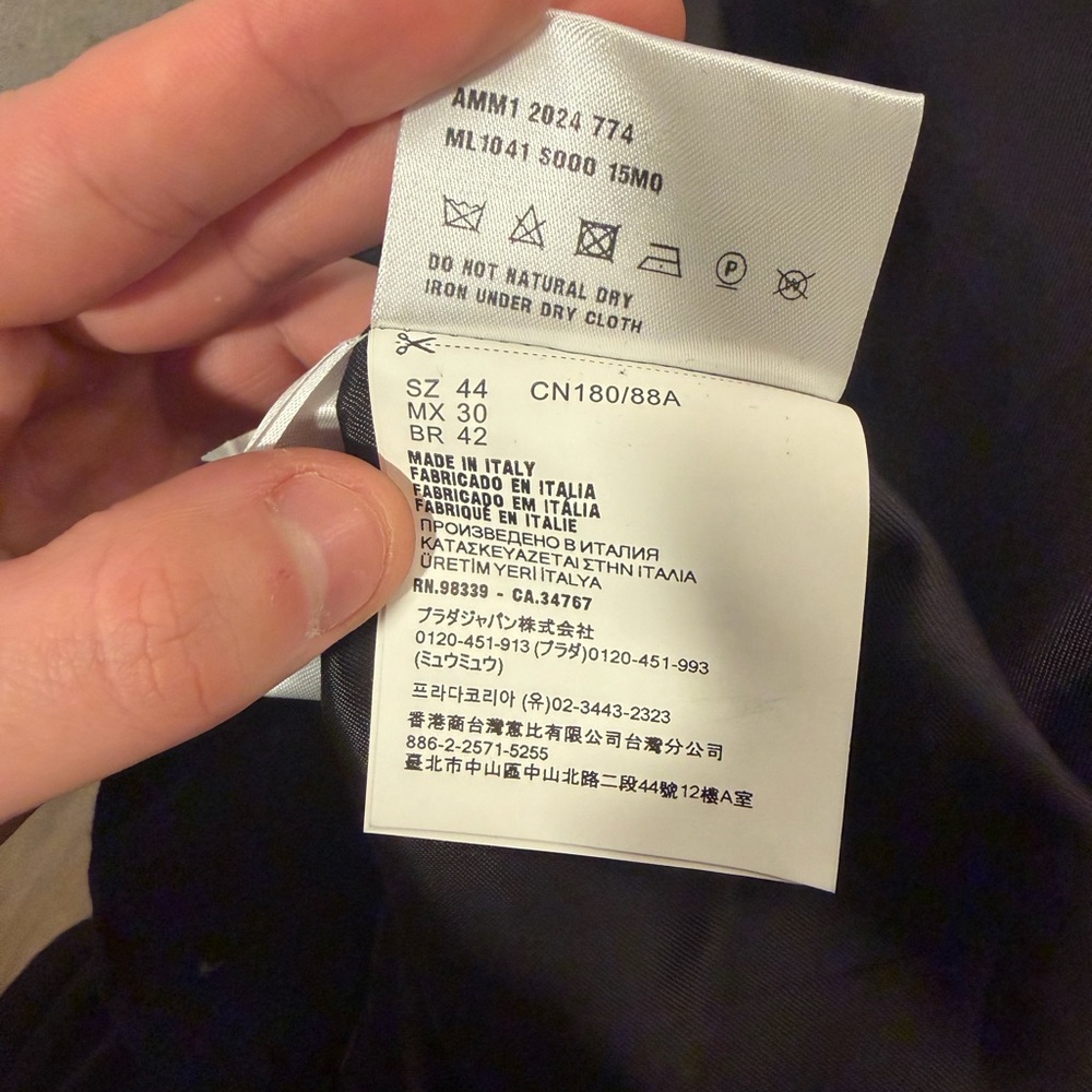 Miu Miu Dark Pinstripe Men's Jacket - Picture 6 of 7